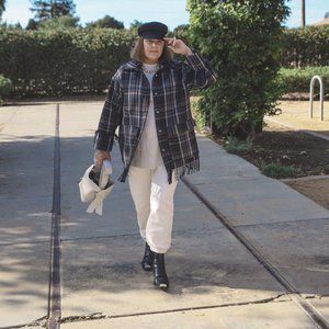 H&M oversized shirt/jacket with patch pockets 53% wool